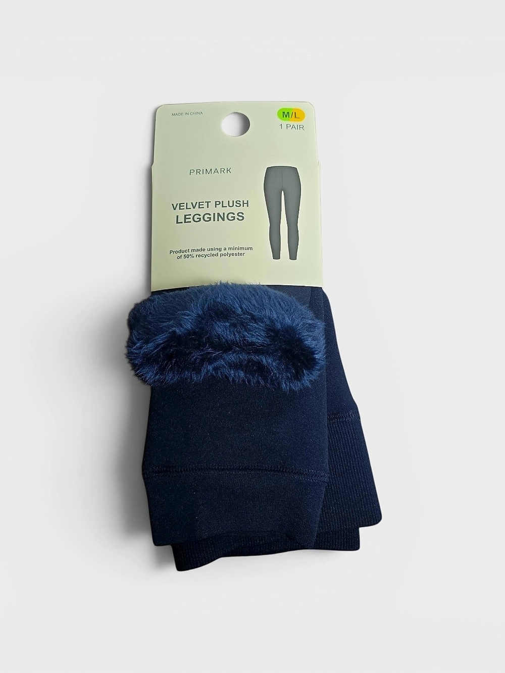 Primark Velvet Plush Fleece Lined Leggings Navy M/L NWT